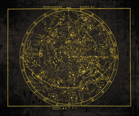 Vintage Northern Hemisphere Star Map Celestial Atlas © allexxandarx
