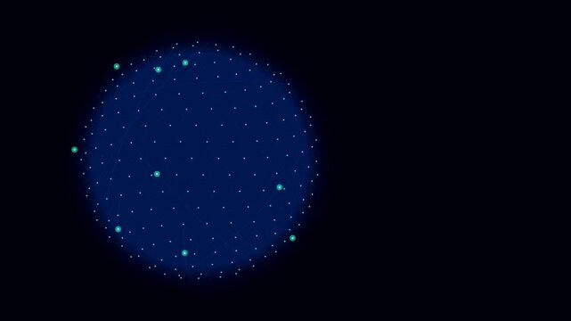 Graphic animation of glowing stars in night sky