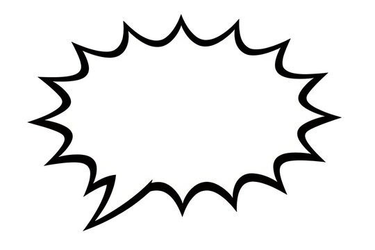Single empty comic burst speech bubble with transparent background