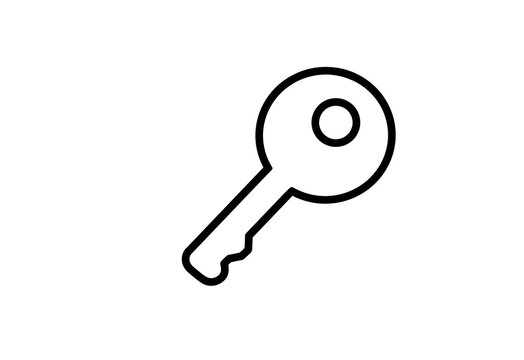 Key icon in simple black outline style for security