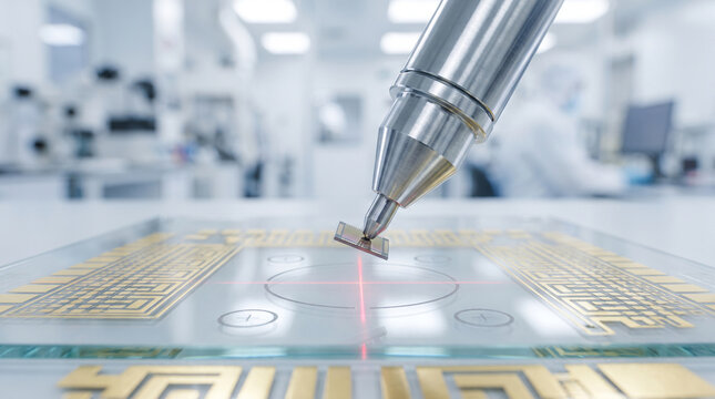 Robotic Pick and Place Vacuum Nozzle Positioning Memory Chiplet on Substrate