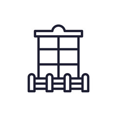 Obraz premium balcony and a window line icon on white