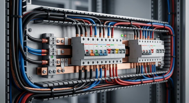 Electrical Panel Circuit Breaker Industrial Wiring for Power Distribution Systems and Energy Management in Modern Facilities