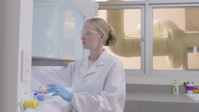 Doctor Conducts Biological Research of Viruses in the Laboratory