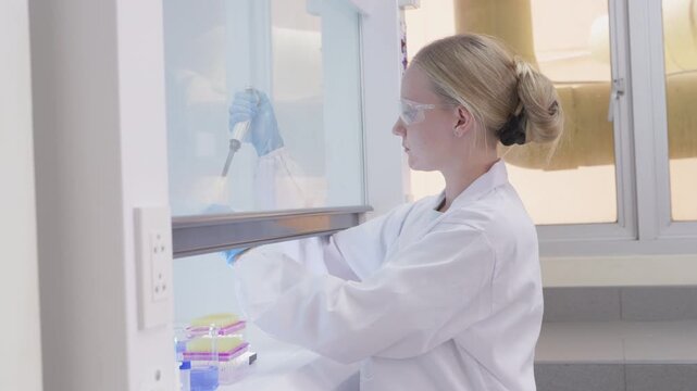 Doctor Conducts Biological Research of Viruses in the Laboratory