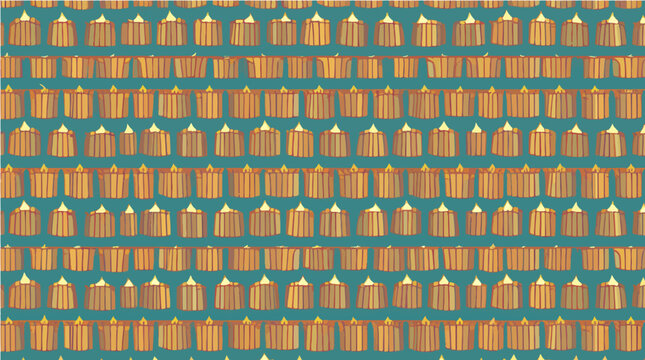 Hanukkah vektor pattern with rows of burning candles on teal background