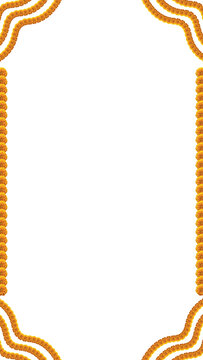 Decorative marigold festive frame border design element