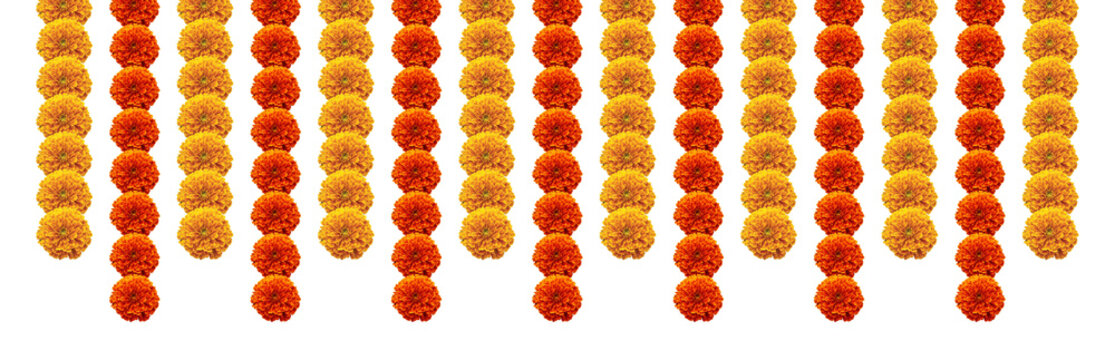 Marigold hanging decorative strips festive design element
