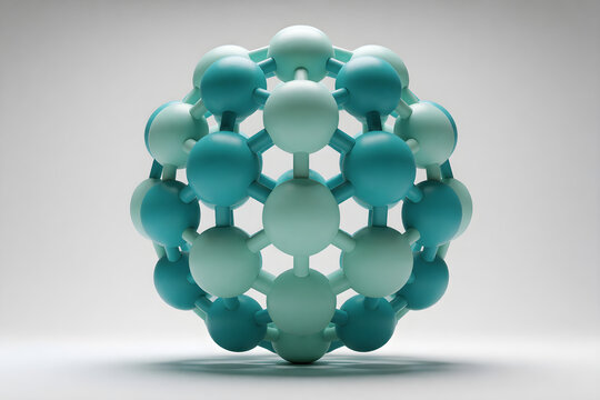 3d sphere made of connected nodes extreme low angle from ground level
