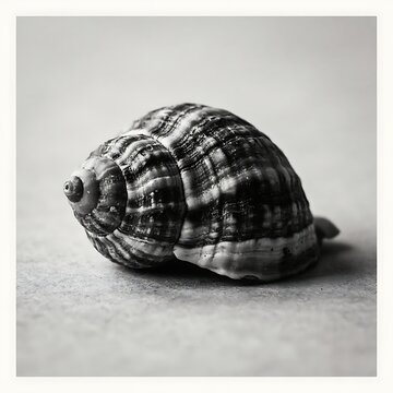 Beautiful seashell with intricate spiral pattern on neutral background
