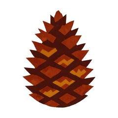 Obraz premium PNG Rustic pinecone illustration design.