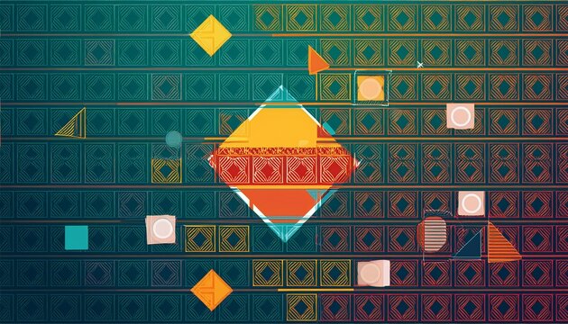 circles triangles squares dots abstract geometric patterned background