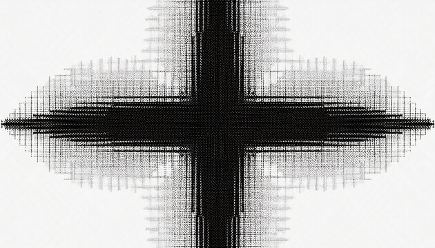 uniform black plus grid pattern on white background symmetry