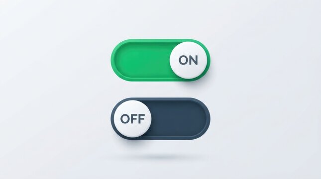 Two 3d toggle switches set with against neutral background
