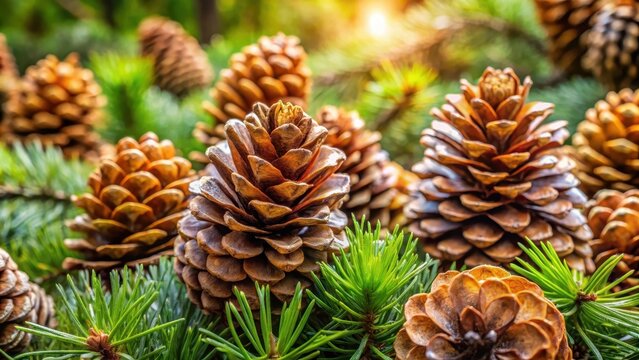 Scots pine cones in Sochi Dendrarium