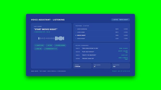 Voice Assistant Command Dashboard Overlay