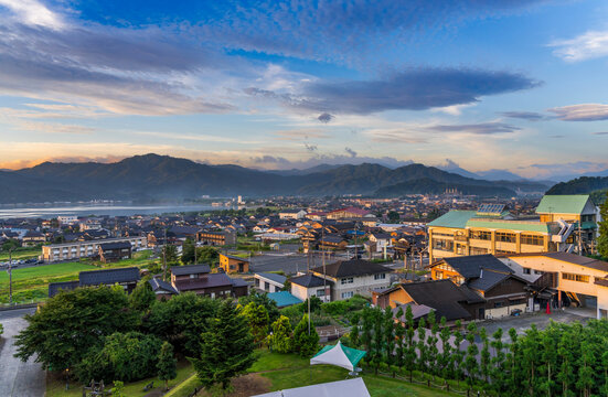 Miyazu, Kyoto, Japan townscape in the morning. 567