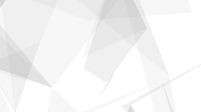 Abstract white background featuring slow moving geometric grey shapes. corporate polygon pattern and modern backdrop concept. Seamless looping 4k abstract animation.