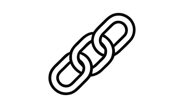 Metal chain links icon representing connection and security with connection security connected