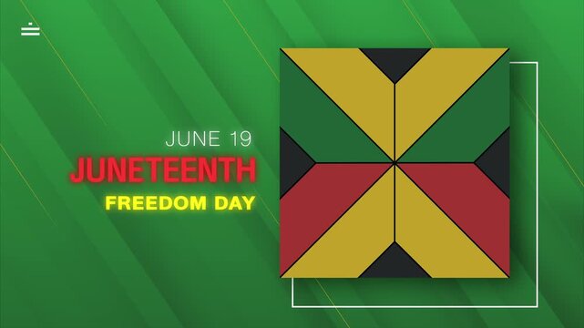 Slideshow Juneteenth Freedom day With Text Animation And Background Animation