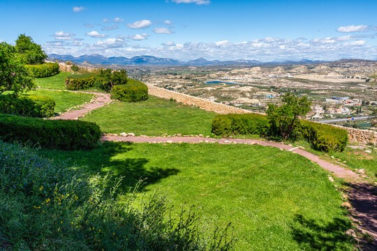 Scenic sight at the Castle of Lorca (Fortaleza del Sol). Region of Murcia, Spain.