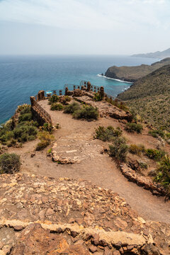 Scenic seascape at the Mirador de la Amatista, Cabo de Gata natural park, Spain.