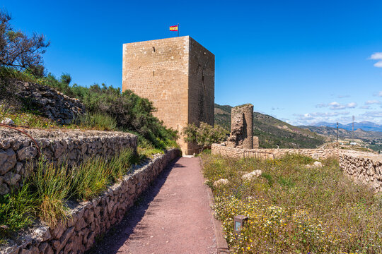Scenic sight at the Castle of Lorca (Fortaleza del Sol). Region of Murcia, Spain.