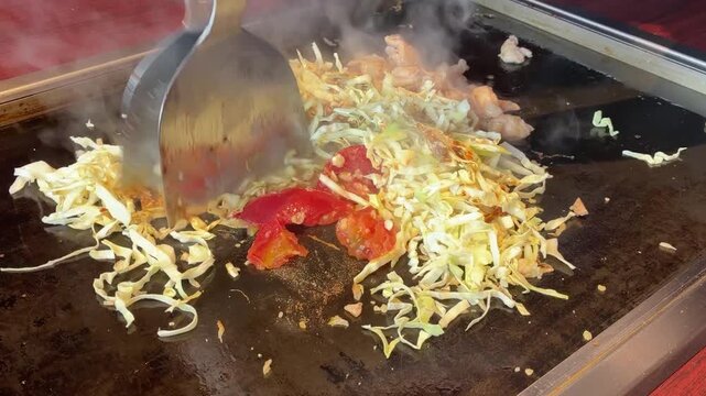 カレー風味のもんじゃ焼き