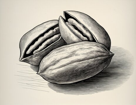 ink sketch of pecan