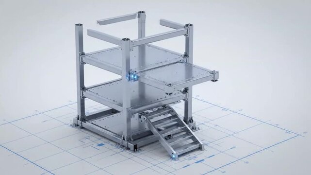 metal ladder on white background