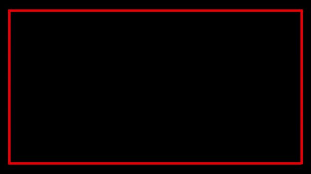 Red flat outline rectangle shape animation with transparent background, line drawing style motion graphic animation in 4K VIDEO with alpha channel.