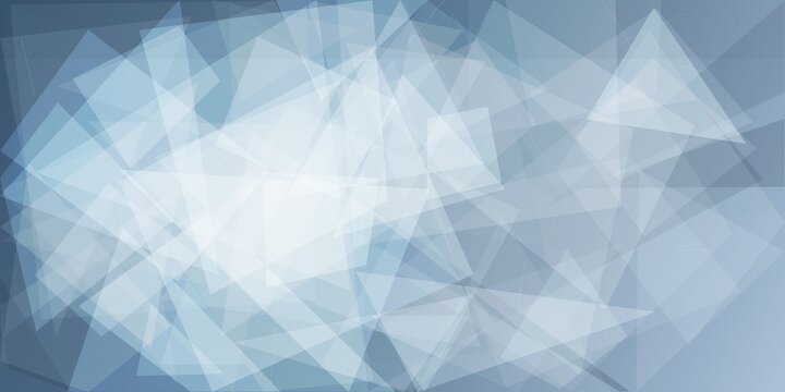 modern abstract slate blue background design with overlays of textured white transparent material in triangle diamond and squares shapes in random geometric pattern