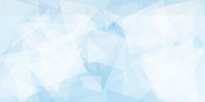 modern abstract blue background design with overlays of textured white transparent material in triangle diamond and squares shapes in random geometric pattern