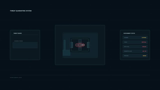 Automated Cyber Threat Quarantine and Isolation Zone Security UI