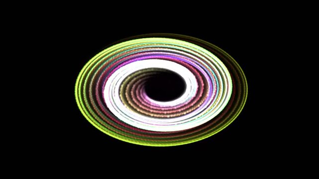 Colorful Concentric Elliptical Rings with Glowing Neon Lines