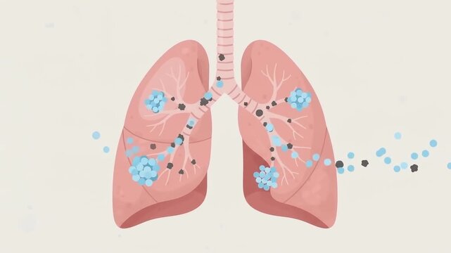 Oxygen Moving from the Lungs into the Bloodstream, Clean 2D Medical Animation