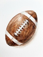 Obraz premium Hand-Painted Watercolor American Football Illustration Isolated on White Background for Sports Design
