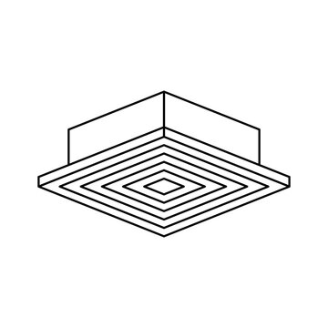 Ceiling air vent diffuser icon for HVAC ventilation and climate control editable stroke