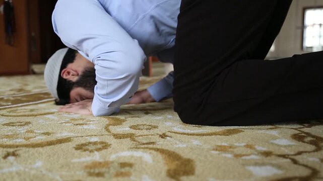 Close Up of Muslim Worship During Islamic Prayer