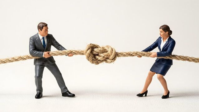Business People Tug of War Conflict Competition and Rivalry Concept
