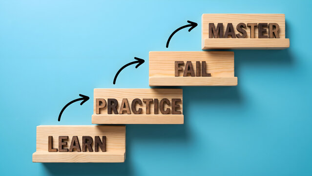 Steps of learning and growth from learn to practice, and then to master