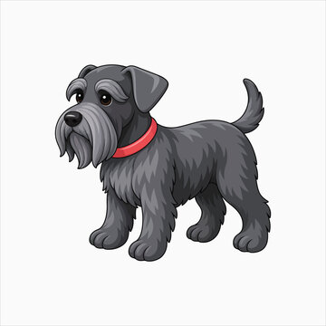 Cesky Terrier family pet dog breed vector illustration