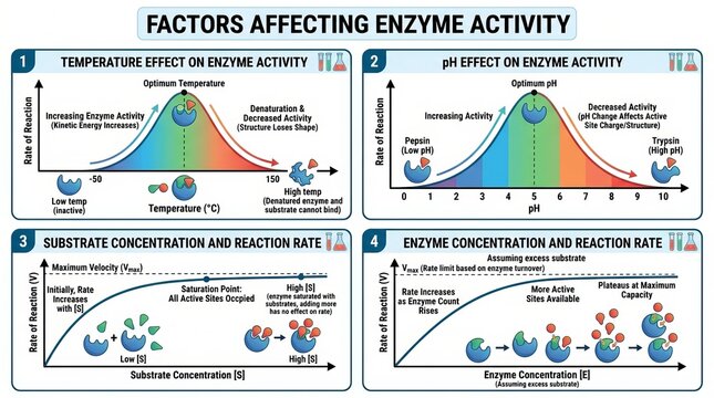 Enzyme Activity Factors Scientific Diagrams Infographics.