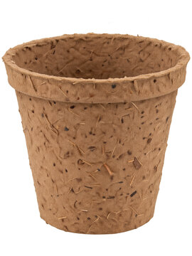 Empty Biodegradable Compressed Peat Moss Seedling Starter Pot Isolated on Transparent Background PNG