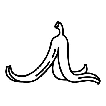 Vector Outline Icon of Banana Peel