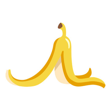 Vector Flat Design Color Icon of Banana Peel
