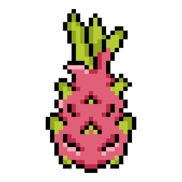 Vector Pixel Art Icon of Dragon Fruit