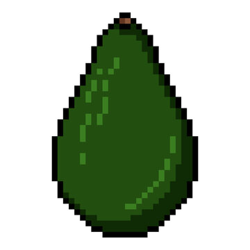 Vector Pixel Art Icon of Avocado