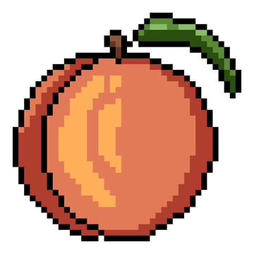 Vector Pixel Art Icon of Peach