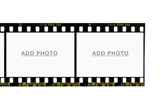 Vintage analog camera 35film strip layout with empty mock up frames.